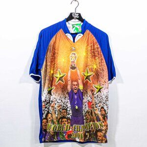 Italy World Cup 2006 Winners AOP Jersey Large Y2K Soccer Blokecore